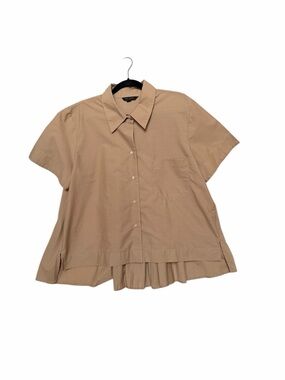 Banana Republic XL Tan Short Sleeve Collared Shirt Relaxed Fit